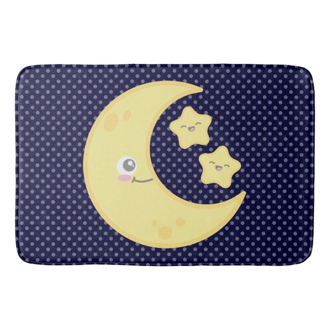 Kawaii Moon & Stars Bath Mat (Front)