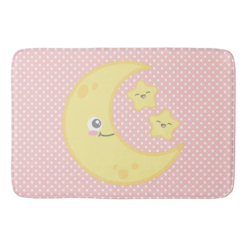 Kawaii Moon  Stars Bath Mat