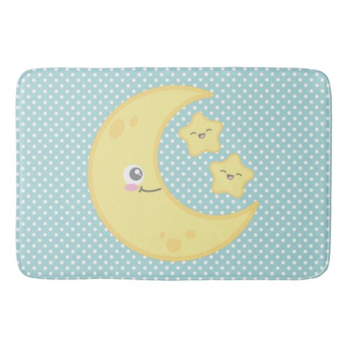 Kawaii Moon  Stars Bath Mat