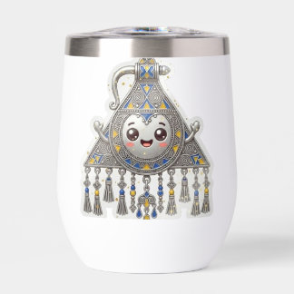 Kawaii Moroccan Amazigh Fibula - Traditional Tizer Thermal Wine Tumbler