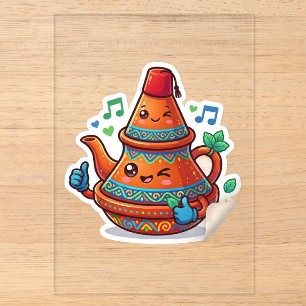 Kawaii Moroccan Teapot - Cute Berred Stick Acrylic Invitations