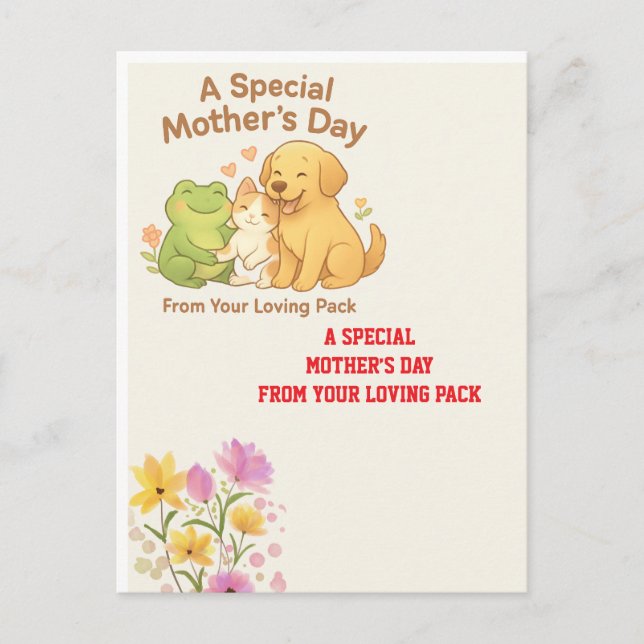 Kawaii Mother's Day Card - From The Pack (Front)