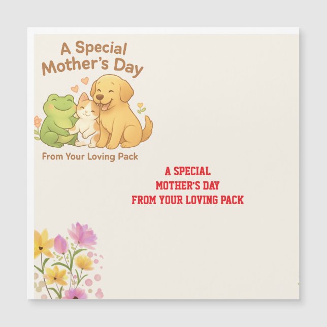 Kawaii Mother's Day Card - From The Pack (Front)