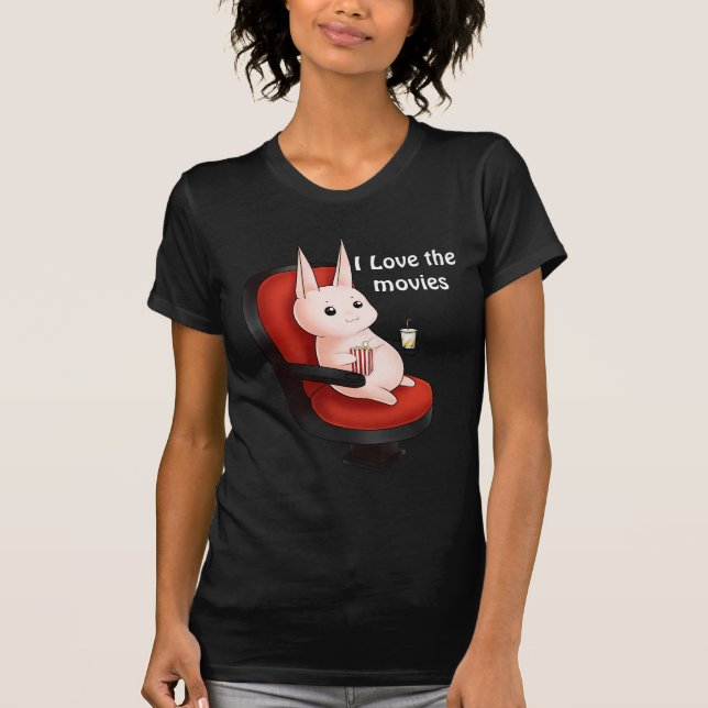 Kawaii movie theater bunny rabbit T-Shirt (Front)