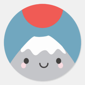 Kawaii Mt Fuji San Classic Round Sticker