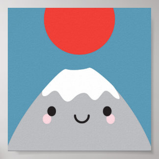 Kawaii Mt Fuji San Poster
