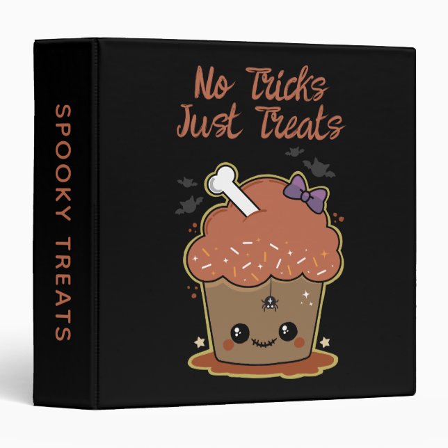 Kawaii Muffin Halloween 3 Ring Binder (Front/Spine)