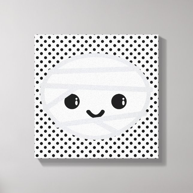 Kawaii Mummy Wrapped Canvas Print (Front)