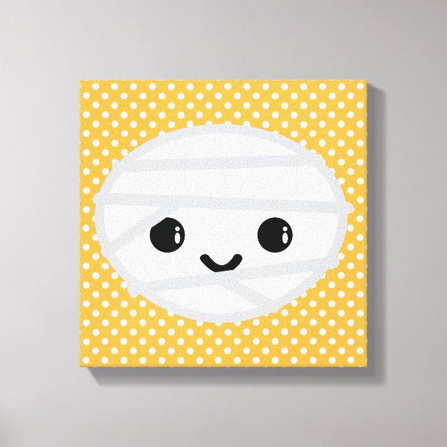 Kawaii Mummy Wrapped Canvas Print (Front)