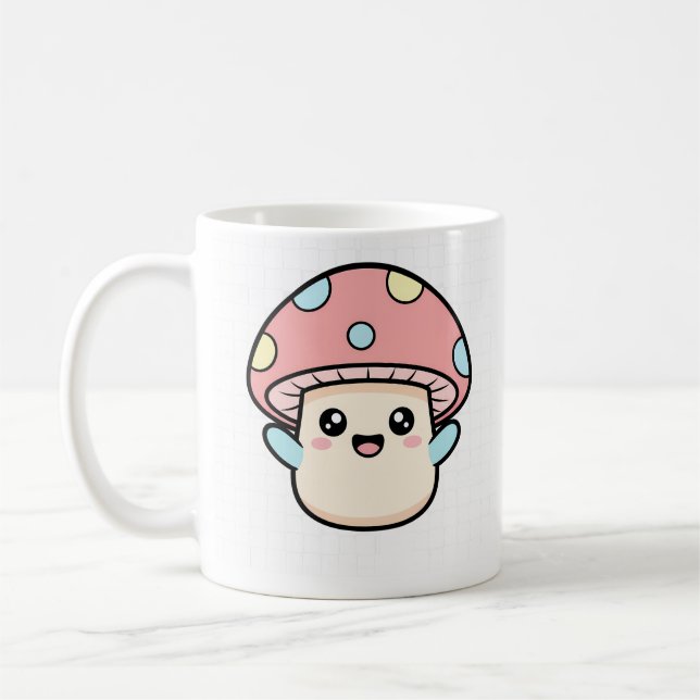 Kawaii Mushroom Buddy Coffee Mug (Left)