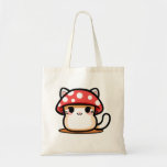 Kawaii Mushroom Cat Tote Bag
