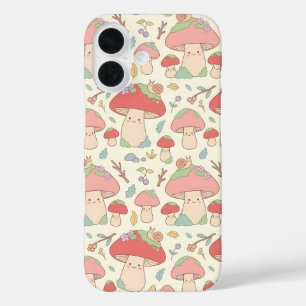 Kawaii Mushroom Snail Pattern Phone Case