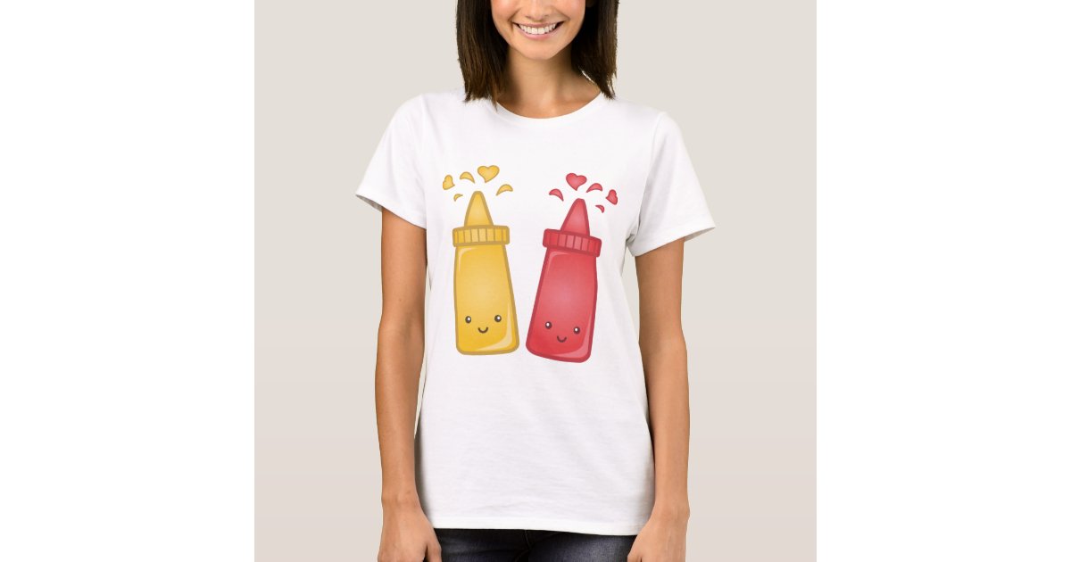 Kawaii Mustard and Ketchup Love T-Shirt