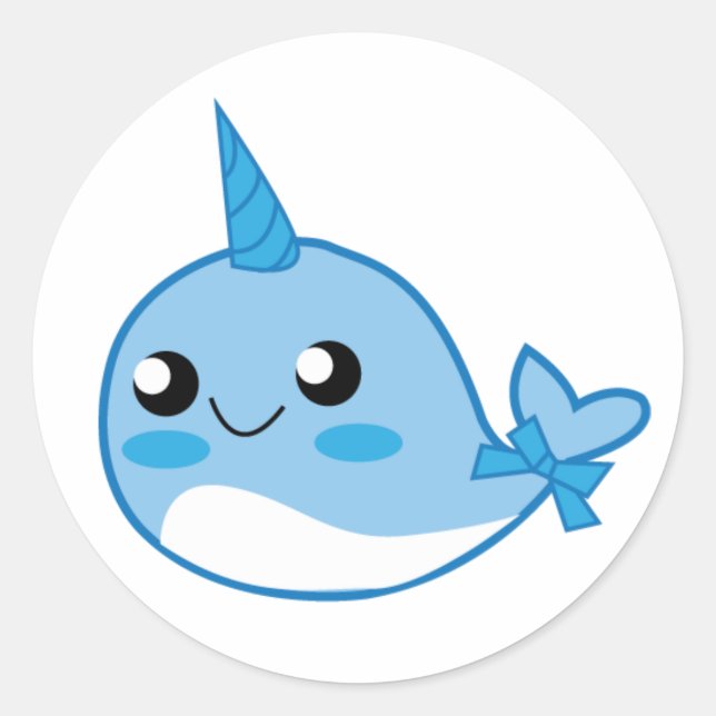 Kawaii Narwal Stickers (Front)