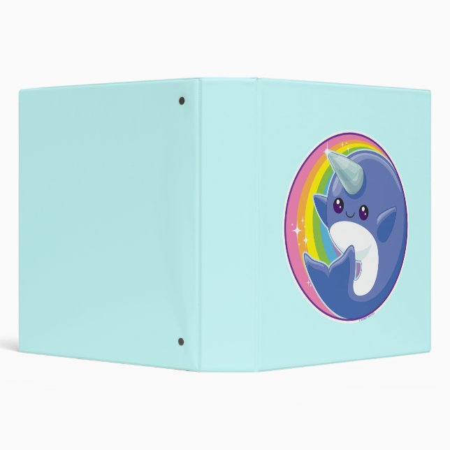 Kawaii Narwhal 3 Ring Binder (Background)