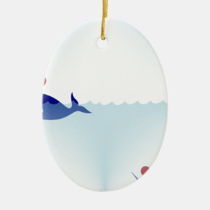 kawaii narwhal ceramic ornament