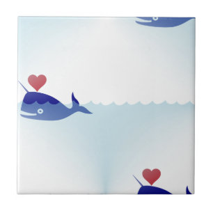 kawaii narwhal ceramic tile