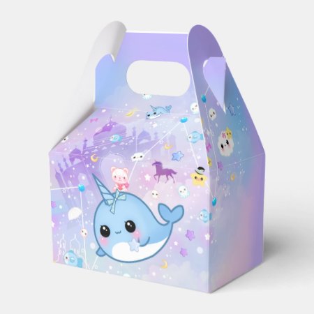 Kawaii Narwhal In The Dreamy Kingdom Favor Boxes