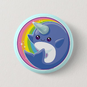 Kawaii Narwhal Pinback Button