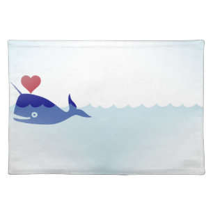 kawaii narwhal placemat