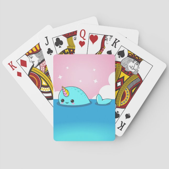 Kawaii Narwhal Playing Cards (Back)