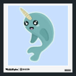 Kawaii Narwhal Wall Decal<br><div class="desc">Drawing of happy Kawaii narwhal made by Nir P</div>