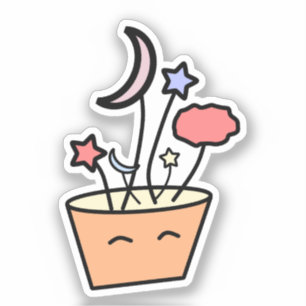 Kawaii Nature Plant Pot Vinyl Sticker