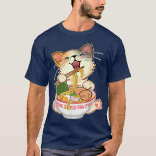Kawaii Neko Cute Ramen Cats Japanese Noodle Anime T-Shirt
