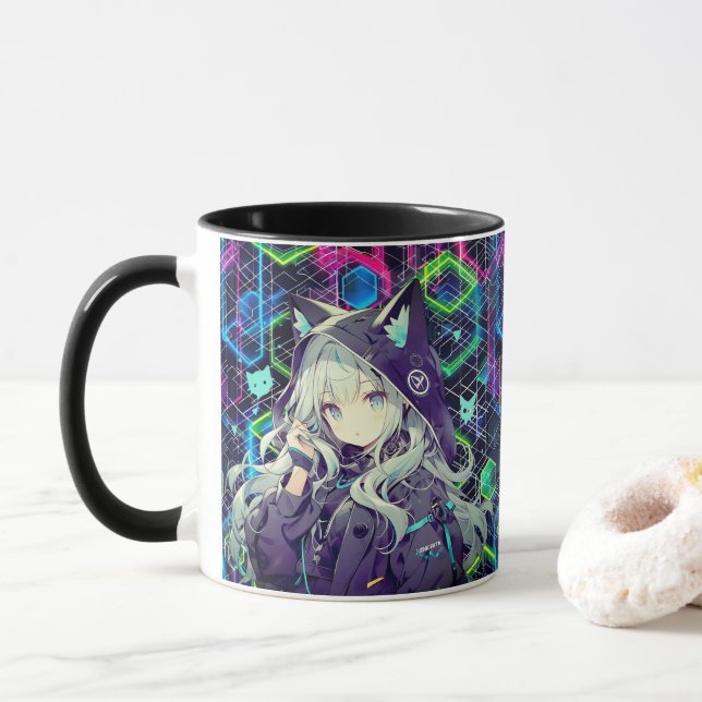 Kawaii Neko Girl Mug (With Donut)