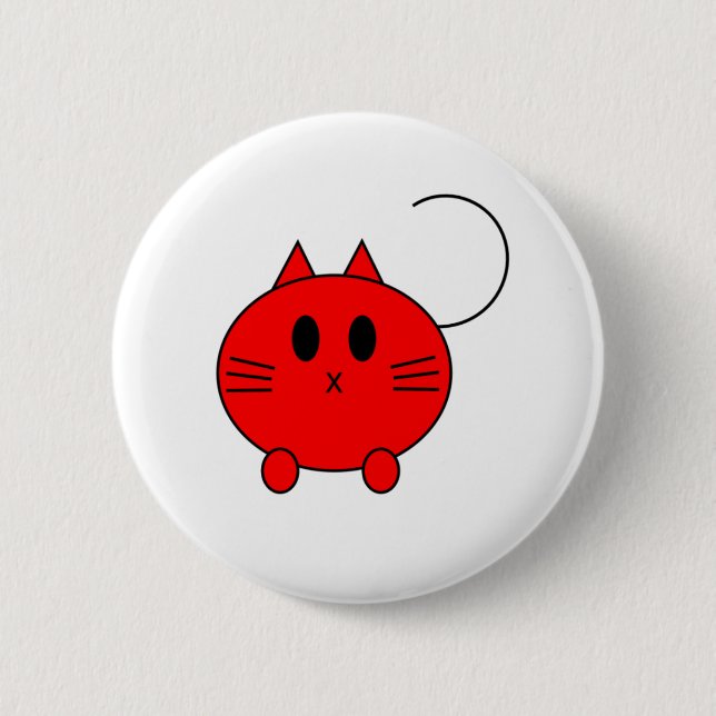 Kawaii Neko Linux Cat Button (Front)