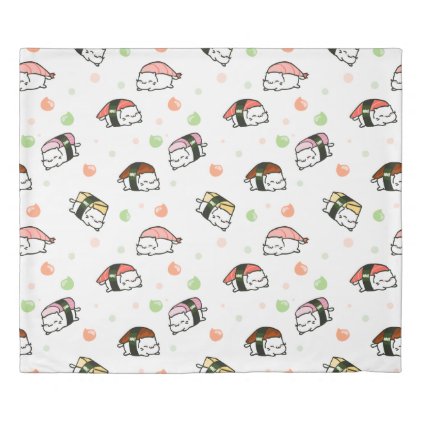 Kawaii Neko Nigiri Duvet Cover