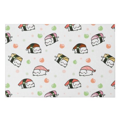 Kawaii Neko Nigiri Faux Canvas Print