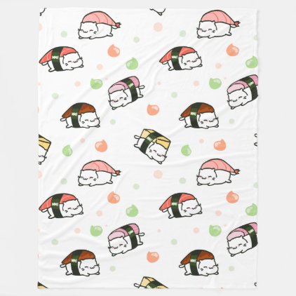 Kawaii Neko Nigiri Fleece Blanket