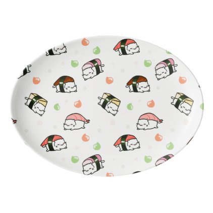 Kawaii Neko Nigiri Porcelain Serving Platter