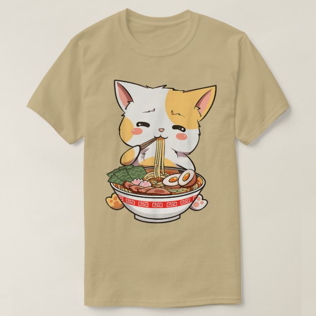 Kawaii Neko Ramen Cute Ramen Cat Japanese Noodle G T-Shirt (Design Front)