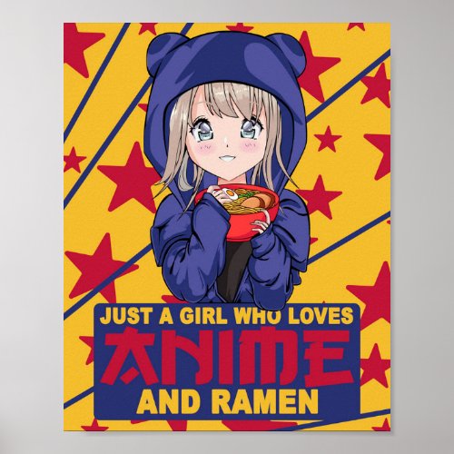 Kawaii Neko Ramen Lover _ Japanese Noodle Anime Poster