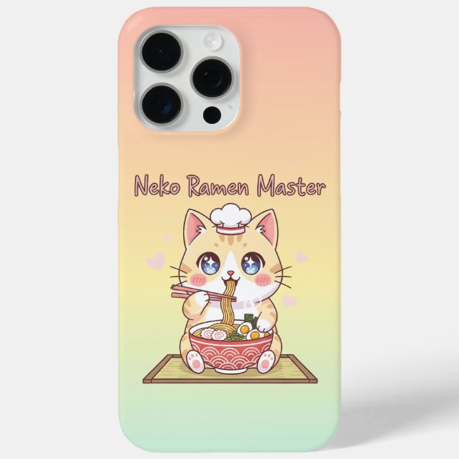 Kawaii Neko Ramen Master Cute Cat Food Chef Case-Mate iPhone Case (Back)