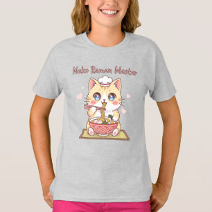 Kawaii Neko Ramen Master Cute Cat Food Chef T-Shirt