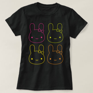 Kawaii Neon Bunny Bows T-Shirt
