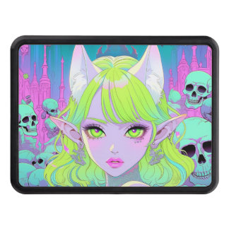 Kawaii Neon Gothic Demon Anime Girl Hitch Cover