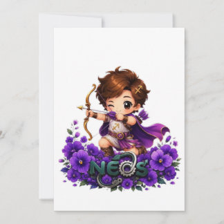 Kawaii Neos Zodiac Sagittarius Invitation