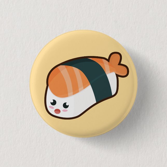 Kawaii nigiri Salmon Button (Front)