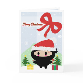 Kawaii Ninja Christmas Card card