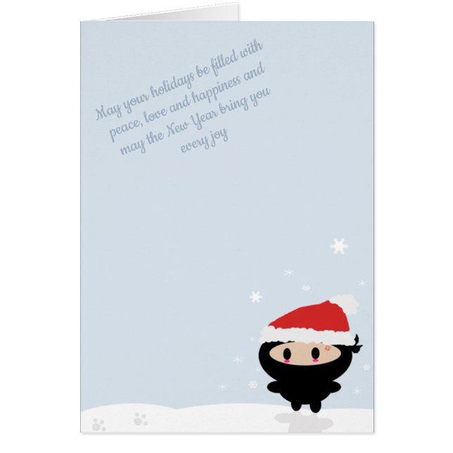 Kawaii Ninja Christmas Card (Front)