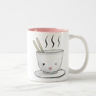 kawaii noodles Two-Tone coffee mug