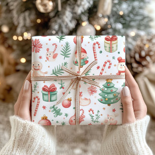 Kawaii Nordic Christmas Wrapping Paper