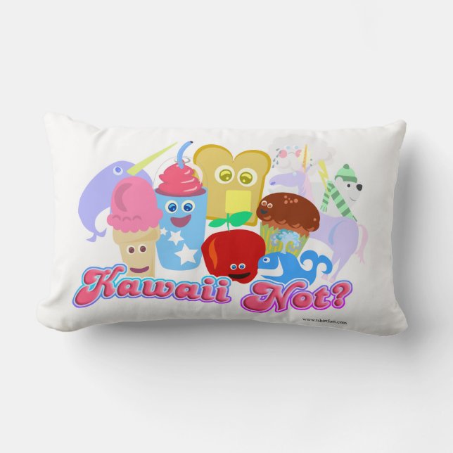 Kawaii Not Cute Characters Lumbar Pillow (Front)