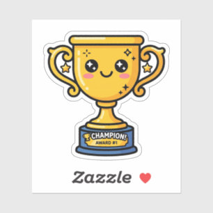 Kawaii Number One Champion Trophy Father's Day Sticker