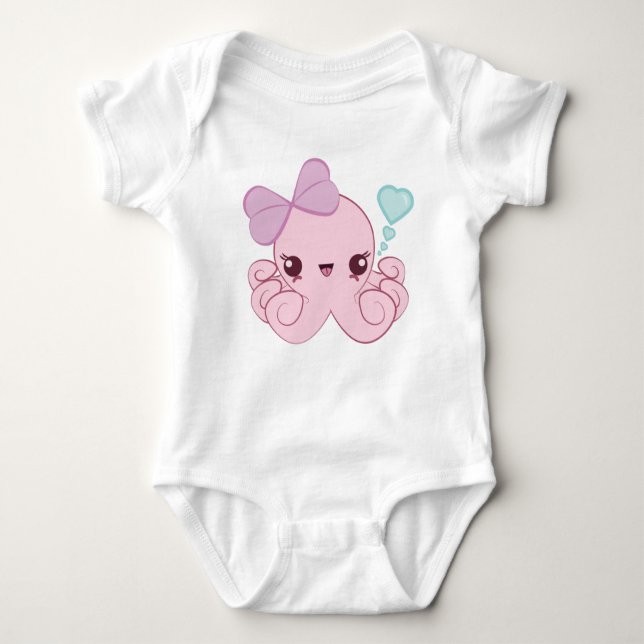 Kawaii Octopus Baby Bodysuit (Front)