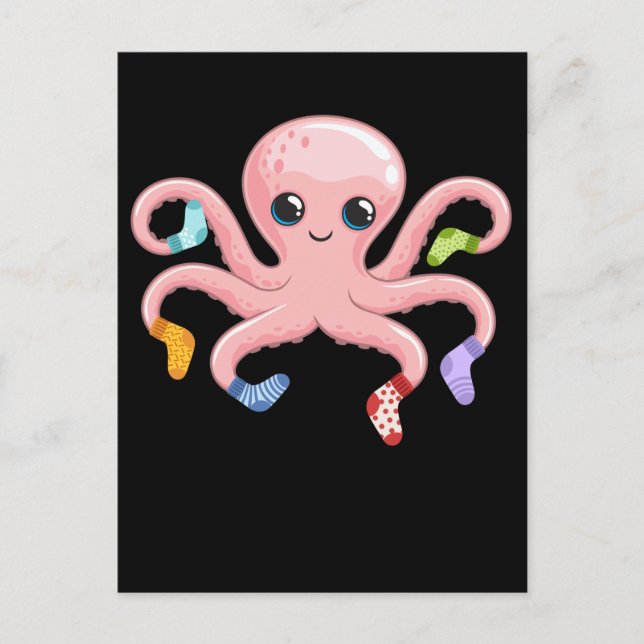 Kawaii Octopus Cute Kraken Sea Animal Postcard (Front)